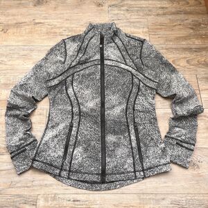 Lululemon Define Jacket Size 10 Luon Spray Jacquard Black Gray Zip Athleisure